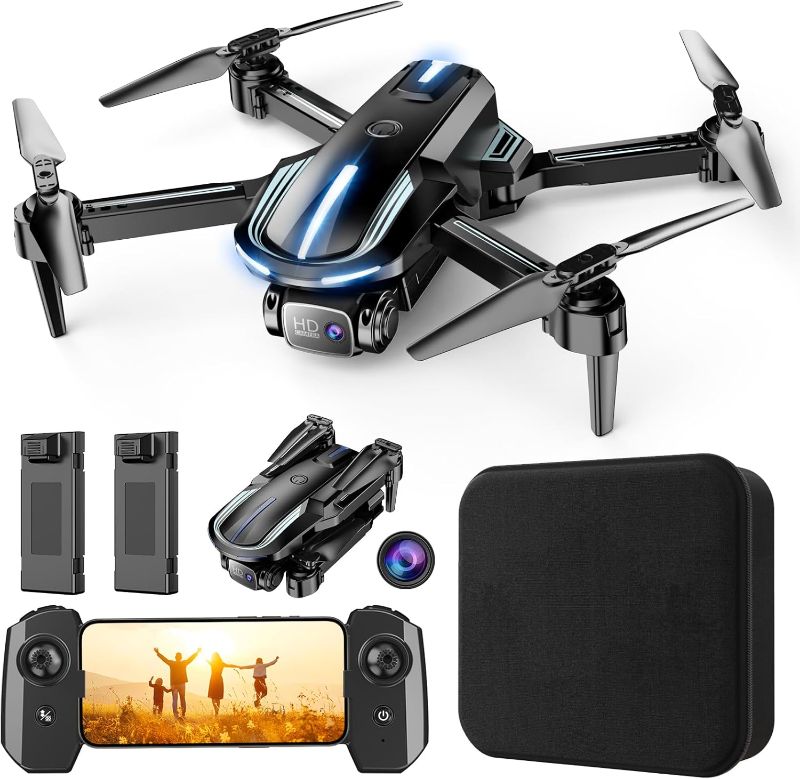 Photo 1 of Drone with Camera 1080P HD FPV Foldable Mini Drone for Beginners Kids Adults, Drone with One Key Take Off/Landing, Gesture Selfie, Altitude Hold, 3D Flip, Easy to Fly, 2 Batteries, Toys for Boys Girls
