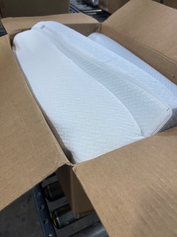 Photo 1 of Sasttie Wedge Pillow for After Surgery, Adjustable Memory Foam Bed Wedge Pillow Headboard for Sleeping, Acid Reflux, Surgery Recovery, Neck & Back Support, White and Dark Grey