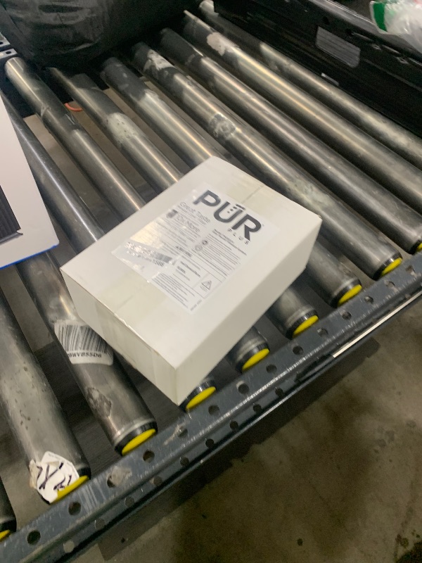 Photo 1 of PUR PLUS Vertical Faucet Mount Water Filtration System, Lead-Reducing Filter, Great-Tasting Water, Easy Install, Lasts 100 Gallons, Compatible with Sinks with External Aerators, Grey