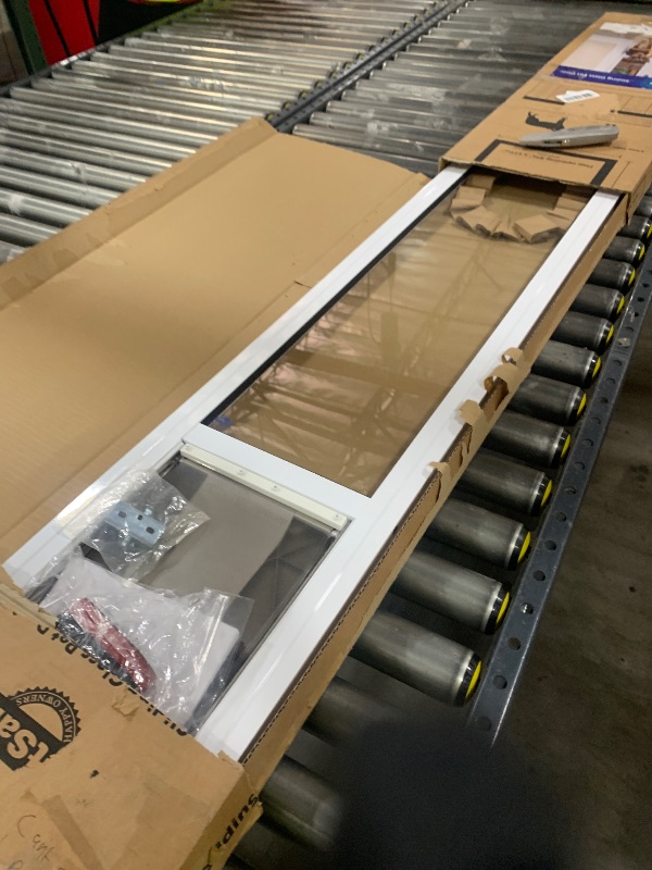 Photo 1 of UNKNOWN DIMENSIONS**** PetSafe Doggy Door for Sliding Glass Doors, Adjustable Height 75 7/8" to 81", No-Cut DIY Install, Aluminum Panel, Ideal for Renters, for Medium Dogs Up to 40 lb., (White, 