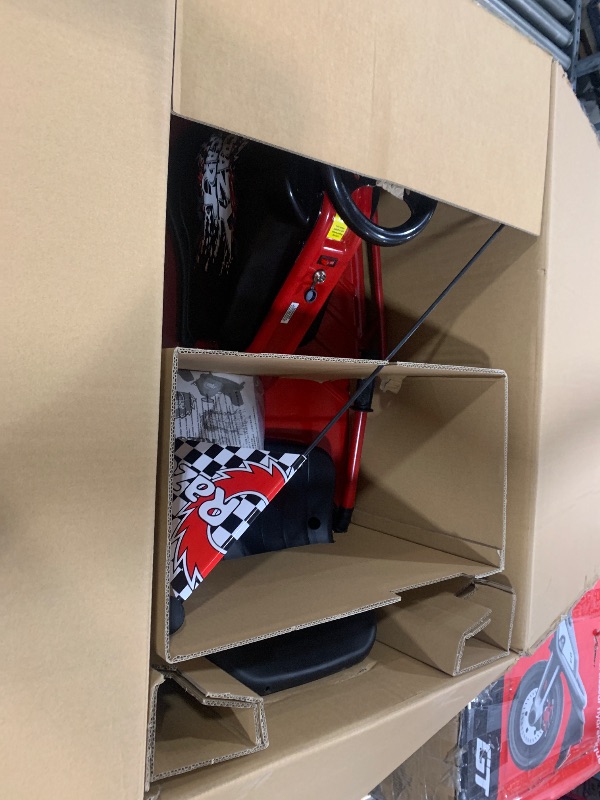 Photo 1 of Razor Crazy Cart - 24V Electric Drifting Go Kart - Variable Speed, Up to 12 mph, Drift Bar for Controlled Drifts, One Size, Black/Red