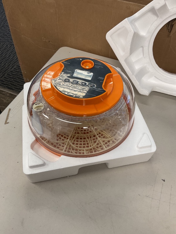 Photo 1 of 18 Egg Incubator with Automatic Egg Turning and Humidity Control, Incubators for Hatching Eggs, Chicken, Ducks, Goose, Pigeon, Quail, Parrot Incubator for Farm, Lab, Science Classroom, Home (Orange)