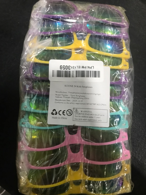 Photo 1 of SCIONE 24 Pack Kids Sunglasses Bulk Party Favors,Neon Sunglasses Party Favors in Bulk for Kids,Birthday Party Supplies,Valentines Party Supplies, Beach, Pool Party Favors