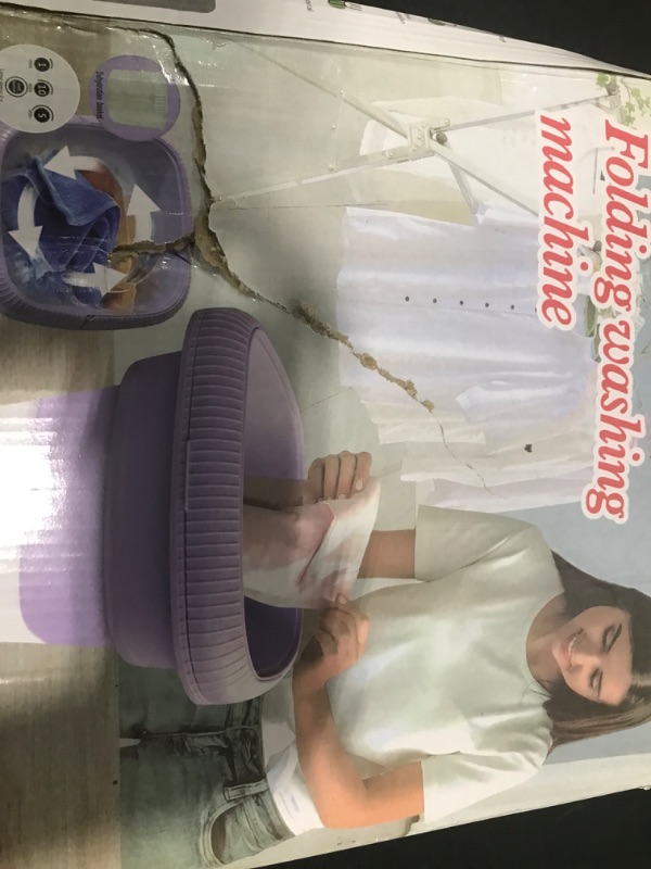 Photo 1 of Portable Small Washing machine,13L Capacity Foldable Mini Washer,Ideal for Baby Clothes, Underwear & Small Items. Perfect for Apartments, Dorms, RVs & Travel (Purple)