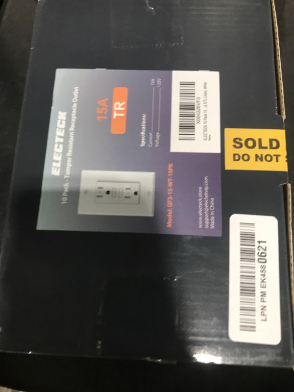 Photo 1 of ELECTECK 10 Pack GFCI Outlets 15 Amp, Tamper Resistant (TR), Ultra Slim GFI Receptacles with LED Indicator, Ground Fault Circuit Interrupter, Decor Wallplate Included, ETL Listed, White
