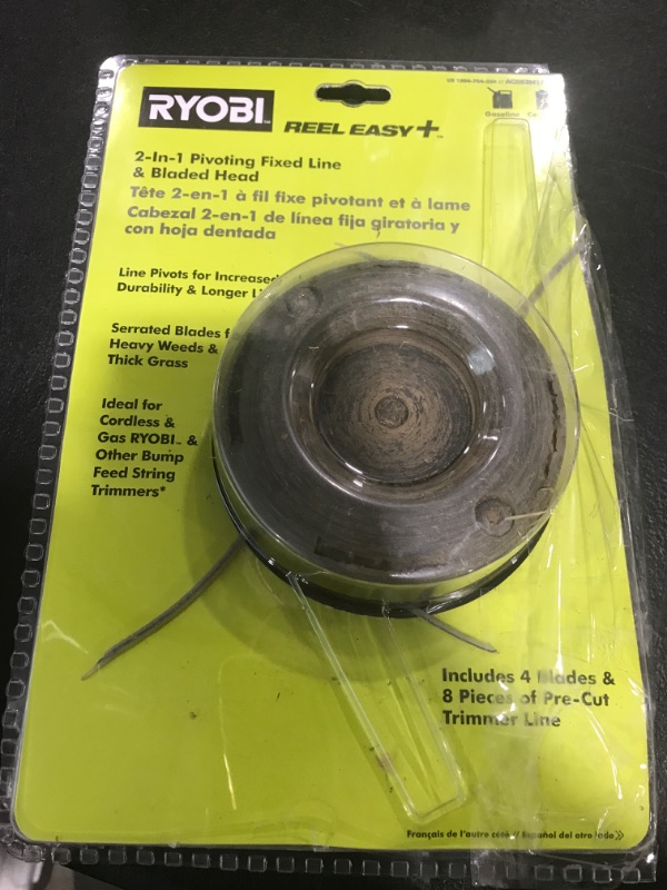 Photo 1 of RYOBI AC053N1FH Reel Easy+ 2-in-1 Pivoting Fixed Line and Bladed Head for Bump Feed Trimmers