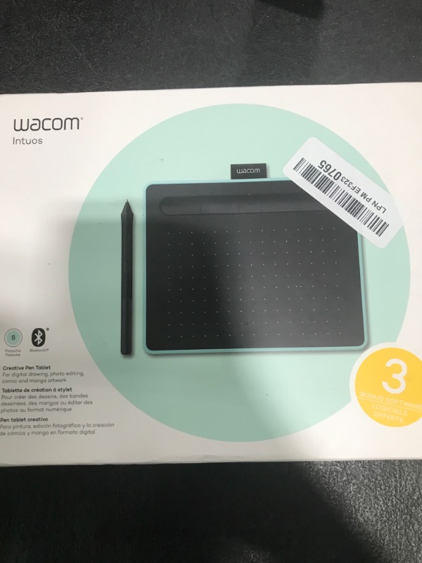 Photo 1 of Wacom Intuos Small Bluetooth Graphics Drawing Tablet, Portable for Teachers, Students and Creators, 4 Customizable ExpressKeys, Compatible with Chromebook Mac OS Android and Windows - Pistachio