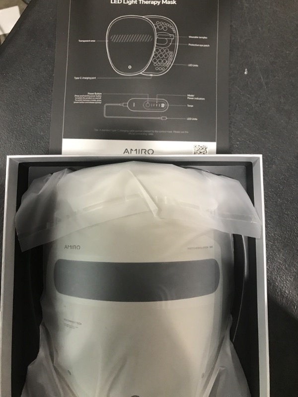 Photo 1 of AMIRO Spectra 5-in-1 Light Therapy Face Mask, Contour With Blue, Red, Green, Yellow, and Infrared Light, 3 Modes for Oily, Acne-Prone, and Sagging Skin, Skincare for Face, Silver