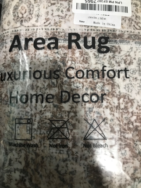 Photo 1 of Uphome Boho Bathroom Rugs, Distressed Farmhouse Khaki Bath Mat, Comfy Velvet Small Bath Rugs Non Slip Washable, Vintage Oriental Toilet Rug for Sink Shower Vanity, 18x26 inch