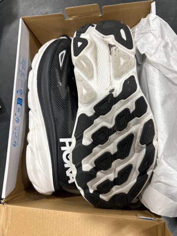 Photo 1 of Hoka Men's Clifton 9 Sneaker, Black/White, 10.5