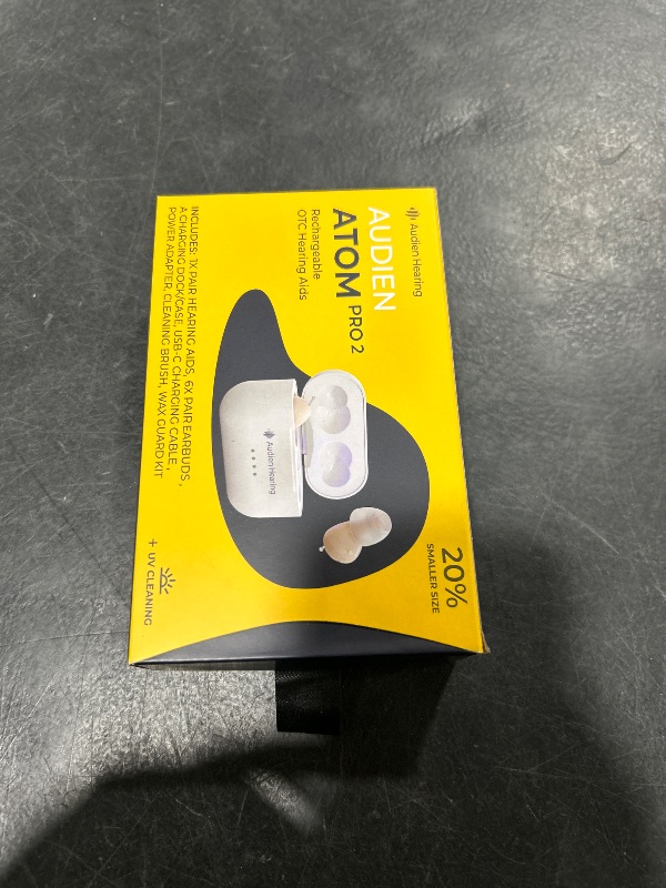 Photo 1 of Audien ATOM PRO 2 Wireless Rechargeable OTC Hearing Aid, Premium Comfort Design and Nearly Invisible