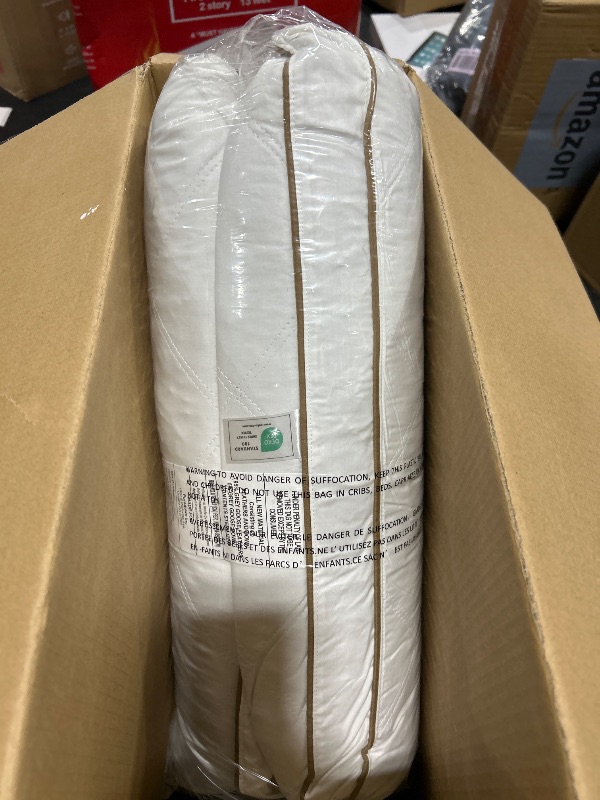 Photo 1 of Globon Luxury Feather Down Pillow Standard Queen Size for Sleeping, Hotel Collection Fluffy Pillow, Medium Gusseted Bed Pillows, 18"X26", 