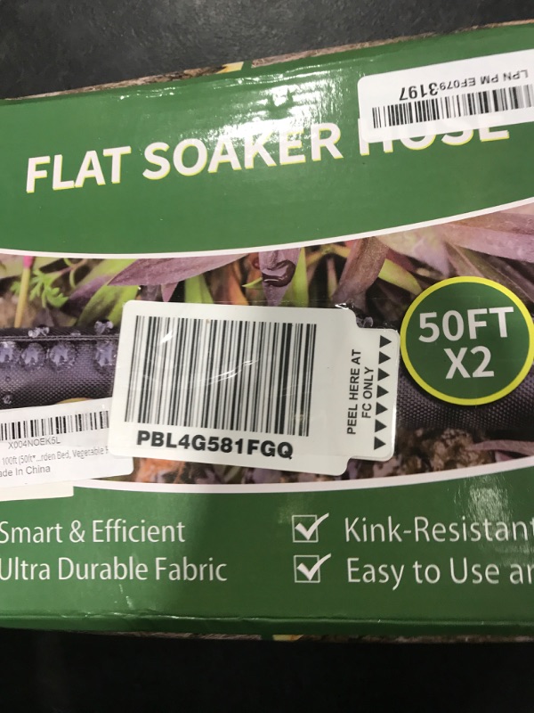 Photo 1 of Garden Hose for Drip Irrigation System,Soaker Hose 100ft (50ft*2), Drip Hose for Garden Save 80% Water, Leakproof Design, Flexible Water Hose with Holes for Lawn, Garden Bed, Vegetable Field