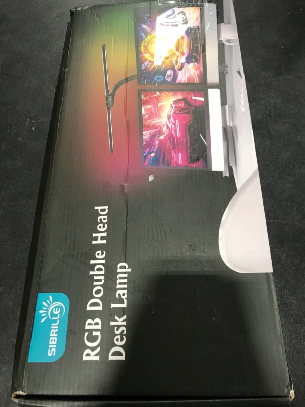 Photo 1 of SIBRILLE Upgraded LED Desk Lamp for Home Office with RGB, Rotatable Computer Desk Light with Remote, Eye Caring Table Lamp with Clamp for Study, Dimmable Dual Head Desk Lighting for Monitor PC, 22W
