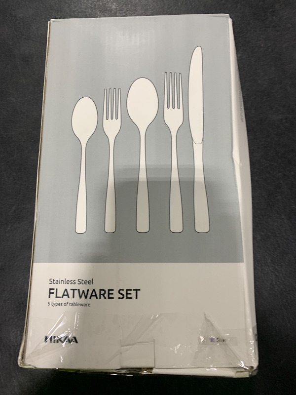 Photo 1 of HIKAA 40-Piece Silverware Set Service for 8, Heavy Duty Stainless Steel Flatware Set with Extra Thickness, High Shine Mirror Polished Cutlery Set Dishwasher Safe