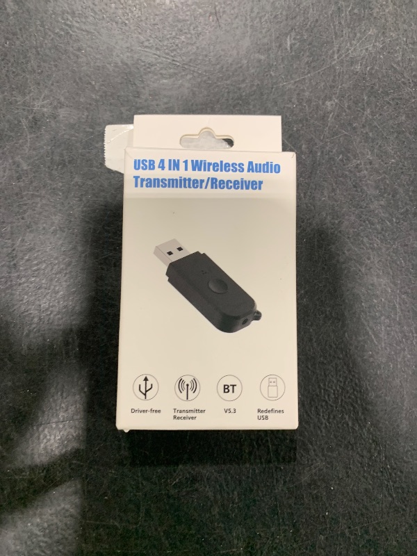 Photo 1 of 2 in 1 Bluetooth V5.3 Transmitter Receiver, BT USB Adapter, Wireless Audio Transmitter for TV to Bluetooth Headphones, Low Latency, Power by USB for TV/PC Home/Car Sound System