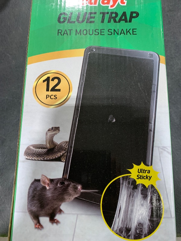 Photo 1 of Pelrayt Glue Mouse Traps Indoor for Home, Rat Trap-12 Pack, Large Heavy Duty Glue Traps for Safe Home Pest Control. Pre-Scented, Non-Toxic Sticky Boards for Mice, Rats & More. Easy to Use