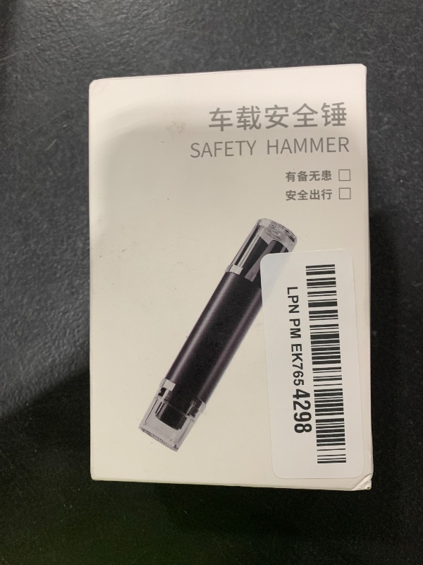 Photo 1 of Emergency Car Window Breaker, Car Spring Loaded Window Punch, Essential Window Punching Seatbelt Cutter for Driving a Car (1, Black + Gloves)