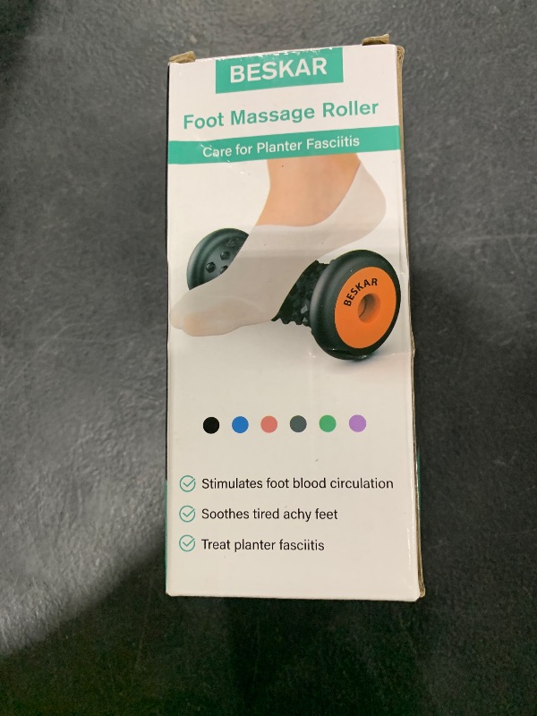 Photo 1 of BESKAR Foot Massager Roller for Plantar Fasciitis Relief, Portable, Deep Tissue Muscle Massage, Foot Arch and Heel Pain, Reflexology Tool