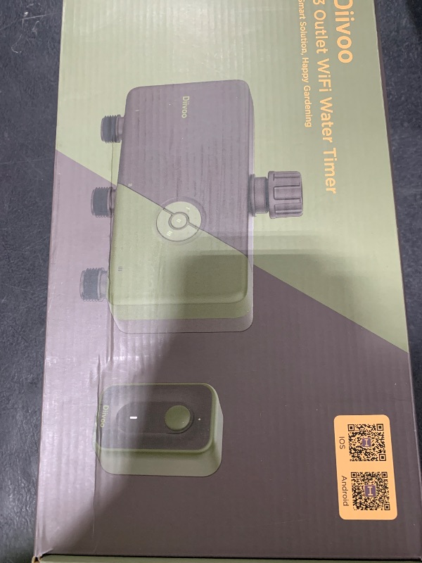 Photo 1 of Diivoo WiFi Sprinkler Timer 3 Zone, Smart Water Hose Timer Compatible with Alexa and Google, Remote Control Irrigation, Automatic Manual Watering, Rain Delay, for Garden, Yards and Lawns (2.4Ghz Only)
