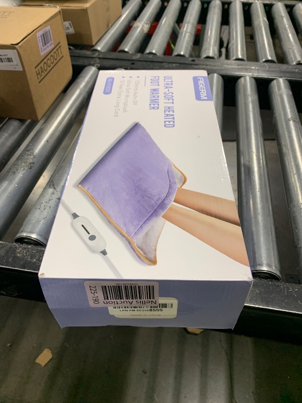 Photo 1 of Electric Heated Foot Warmer - Auto Shut Off, Ultra Soft Flannel Heating Pad for Foot, Extra Large Heat Therapy Wrap for Feet, Back, Waist, Abdomen with Long Cord, 22" x 20"