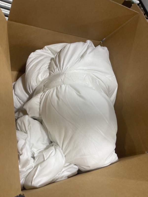 Photo 1 of Litanika White Comforters Oversized Queen Size, 3 Pieces Lightweight Solid Bedding Comforter Set, All Season Fluffy Bed Set (98x98In Comforter & 2 Pillowcases)