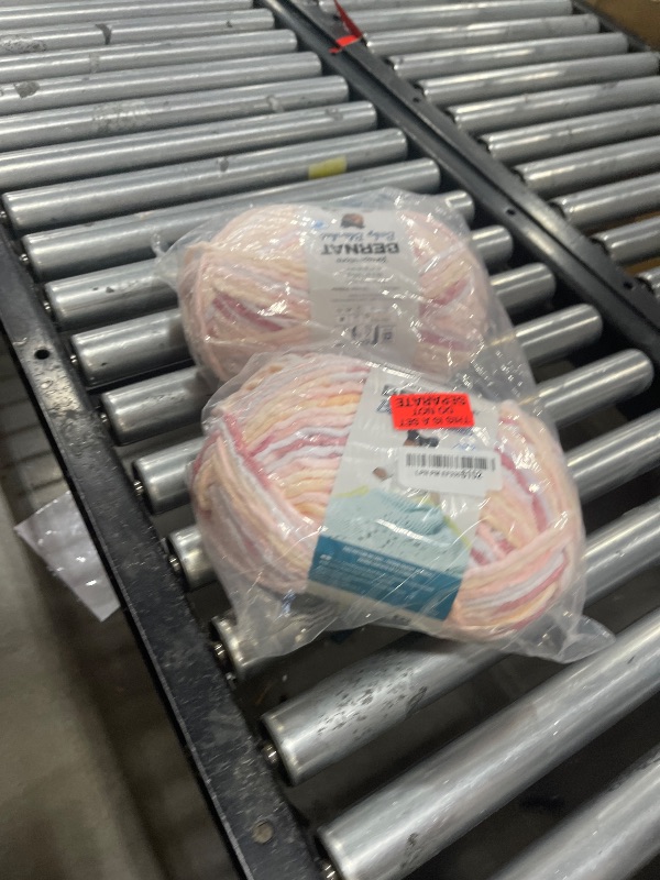 Photo 1 of Bernat Baby Blanket Yarn - Big Ball (10.5 oz) - 2 Pack with Pattern Cards in Color (Raspberry Kisses)