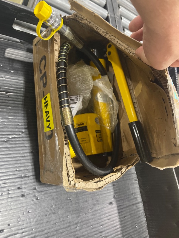 Photo 1 of QWORK 20T Mini Hydraulic Cylinder Jack Porta Power Ram 2" Stroke, CP-180 Manual Hydraulic Hand Pump, Single Acting Lifting Cylinders for Machinery Shipbuilding