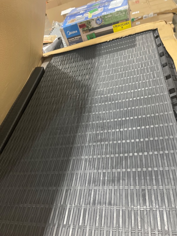 Photo 1 of Keter Java XXL 230 Gallon Resin Rattan Look Large Outdoor Storage Deck Box for Patio Furniture Cushions, Pool Toys, and Garden Tools, Dark Grey