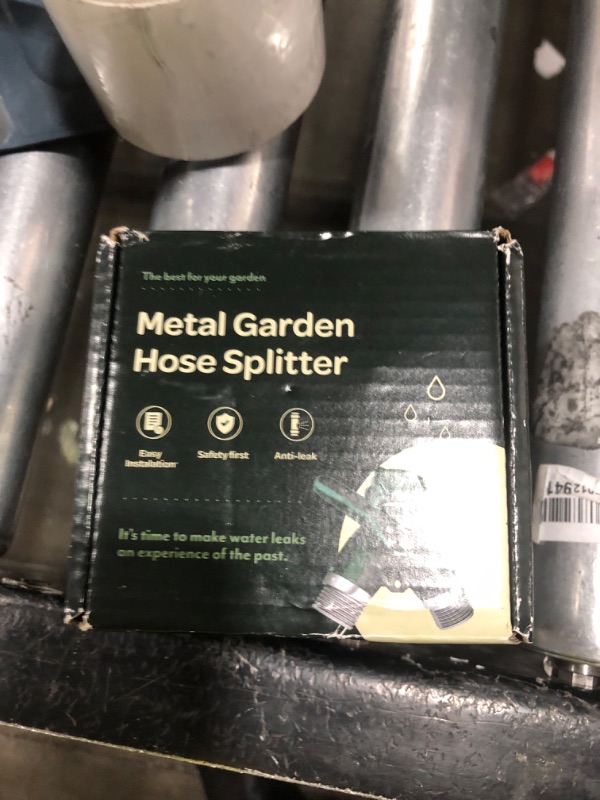 Photo 1 of Hose Splitter 2 Way Heavy Duty - 2WAYZ Outdoor Faucet and Garden Hose Splitters - Durable Water Spigot Splitter Y Adapter - All-Metal Water Pipe Connector with Shut-Off Valve - 4" x 4" x 1.5"