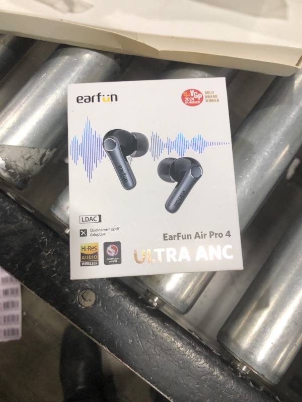 Photo 1 of EarFun Air Pro 4 Adaptive Hybrid Noise Canceling Wireless Earbuds, Qualcomm Snapdragon Sound, aptX™ Lossless, 6 Mics AI CVC 8.0 Call, LDAC Hi-Res Audio, 52H Playtime, Bluetooth 5.4, in-Ear Detection