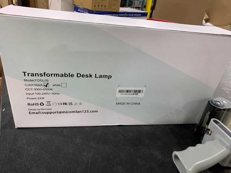 Photo 1 of Micomlan Architect Desk Lamp with Atmosphere Lighting, Adjustable Led Desk Light for Home Office with Base, 24W Bright Auto Dimming Table Light with Rotatable Swing Arm for Workbench Computer