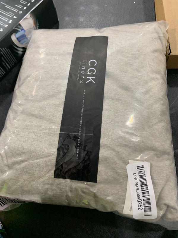 Photo 1 of Extra Deep Cal King Fitted Sheet - Hotel Luxury Single Fitted Sheet Only - Easily Fits 18 to 24 inch Mattress - Ultra Soft, Wrinkle Free with Extra Deep Pockets - Breathable & Comfy - Heathered Beige