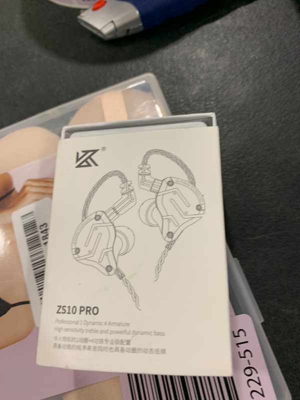Photo 1 of Linsoul KZ ZS10 Pro, 4BA+1DD 5 Driver in Ear Monitor, HiFi Wired Earbuds, Gaming Earbuds, Hybrid IEM Earphones with Stainless Steel Faceplate, Detachable Cable for Musician(Without Mic, Dark Black)