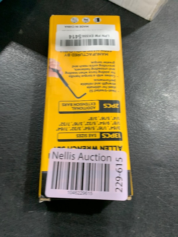 Photo 1 of ELEAD 15-Piece SAE Hex Key Allen Wrench Set with Extension Bar, 3/64-3/8 Inch, Long Arm Ball End Design, Heat-Treated S2 Steel