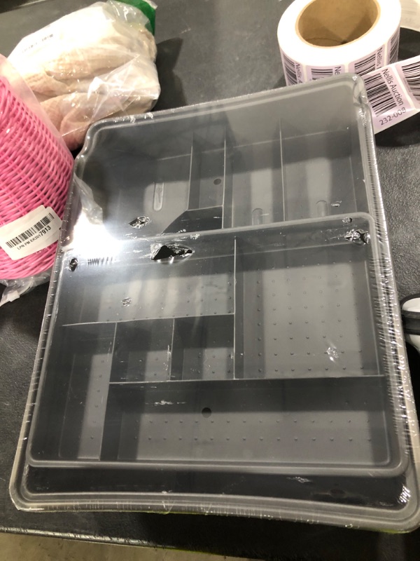 Photo 1 of Madesmart 23-Compartment Original Junk Drawer Organizer Tray, Plastic Multipurpose Storage Bin for Drawers, Granite