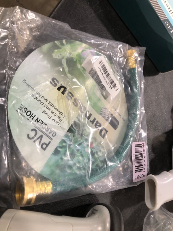 Photo 1 of Darnassus PVC Garden Hose 1/2 Inch Green Heavy Duty Water Hose with Solid Brass Fittings,No Leaking, Flexible,for outdoors,Lawns,Patio (1 FT, Green, Brass Fittings)