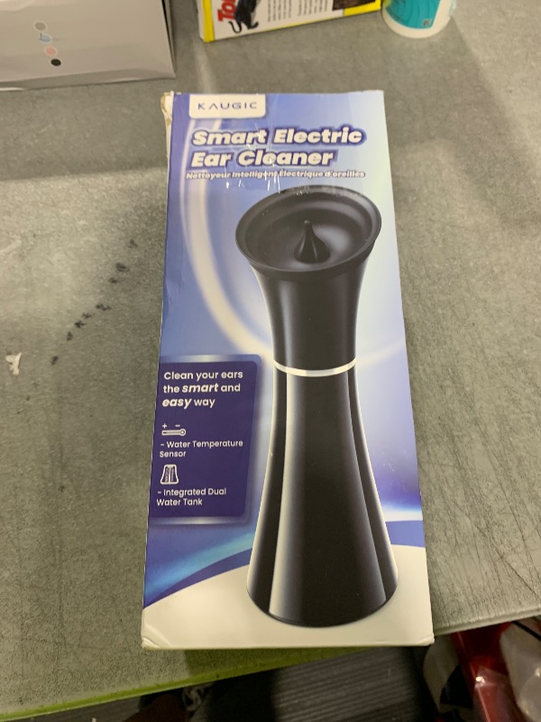 Photo 1 of KAUGIC Upgraded Ear Wax Removal with One-Piece Waste Tank, Safe Ear Cleaner with Water Temperature Sensor, FSA/HSA Eligible Effective Ear Irrigation Kit & USB-A to C Cable, IPX7, Black