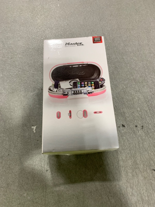 Photo 1 of Master Lock Pink Portable Small Lock Box, Set Your Own Lock Combination Portable Safe, Personal Travel Safe for Phone, Passport, Money, ?5900DPNK