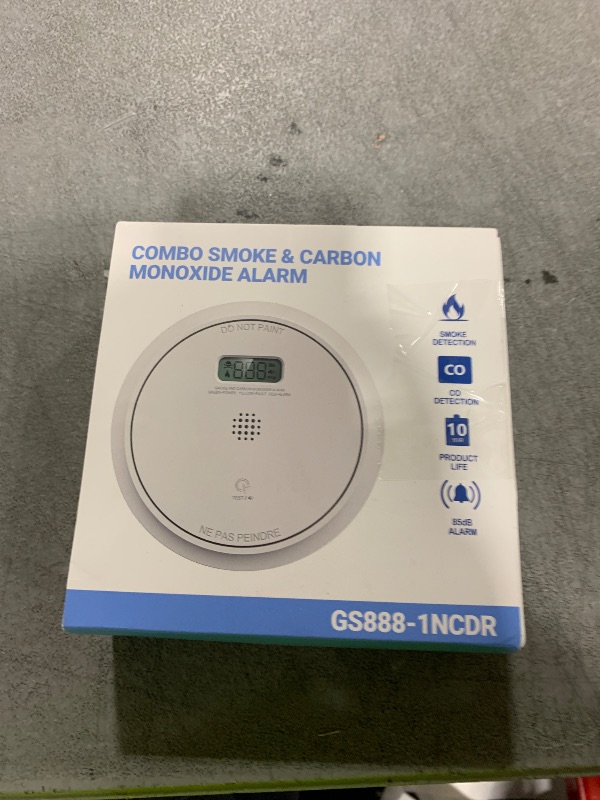 Photo 1 of And Carbon Monoxide Detector Combo 10 Year Battery, Dual Sensor Smoke Alarm Carbon Monoxide Detector with LCD Display for Home, 1 Pack