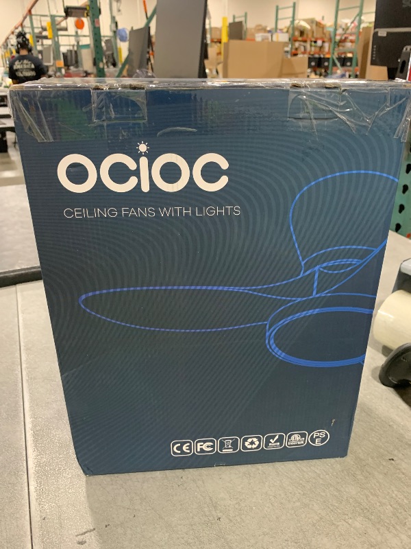 Photo 1 of ocioc Quiet Ceiling Fan with LED Light DC motor 32 inch Large Air Volume Remote Control for Kitchen Bedroom Dining room Patio