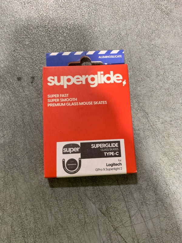 Photo 1 of Superglide Glass Mouse Skates for Logitech G Pro X Superlight 2 (Type-C, Black) - Polished Smooth Glide, Durable Gaming Mouse Feet