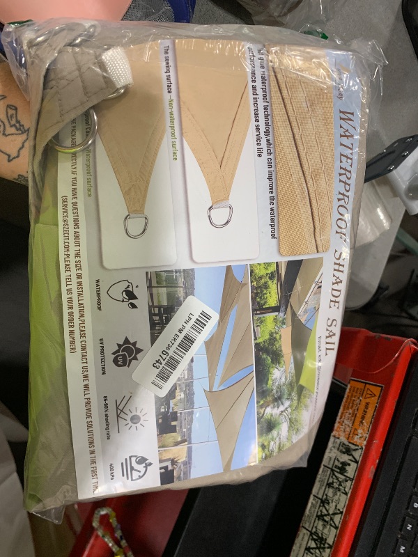 Photo 1 of LOVE STORY Waterproof 7'x13' Rectangle Taupe Sun Shade Sail Cannoy UV Resistant for Outdoor Patio Garden Backyard