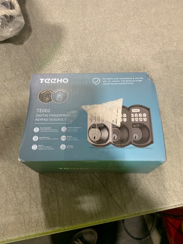 Photo 1 of TEEHO TE002 Fingerprint Door Lock - Keyless Entry Door Lock - Electronic Keypad Deadbolt - Smart Locks for Front Door - Auto Lock - Easy Installation - Satin Nickel