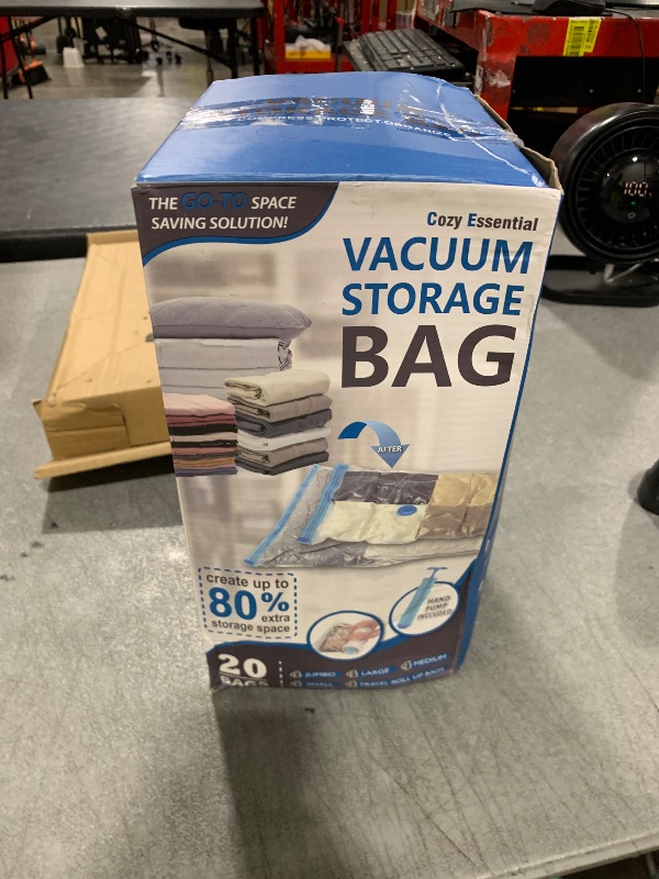 Photo 1 of 20 Pack Vacuum Storage Bags, Space Saver Bags (4 Jumbo/4 Large/4 Medium/4 Small/4 Roll) Compression for Comforters and Blankets, Sealer Clothes Storage, Hand Pump Included