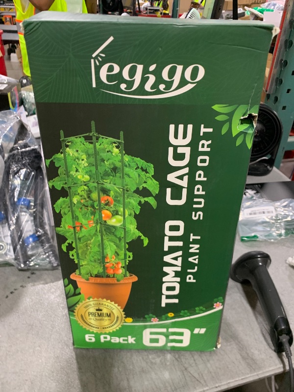 Photo 1 of Legigo 6-Pack Tomato Cage for Garden Plant Support- Up to 63inch Garden Stakes Tomato Cage, Tomato Trellis for Potted Plants, Tomato Cages Plant Stakes for Climbing Vegetables Plants Flowers