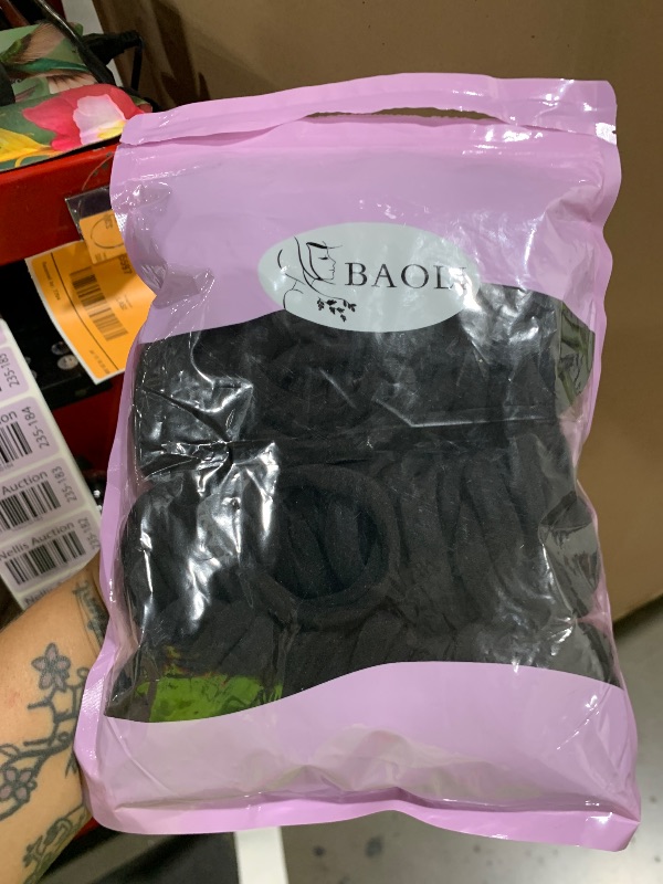 Photo 1 of 100PCS Large Cotton Ponytail Holders, Seamless Hair Ties, Elastics Hair Bands No Damage for Thick, Heavy and Curly Hair, 2 Inch Diameter by BAOLI