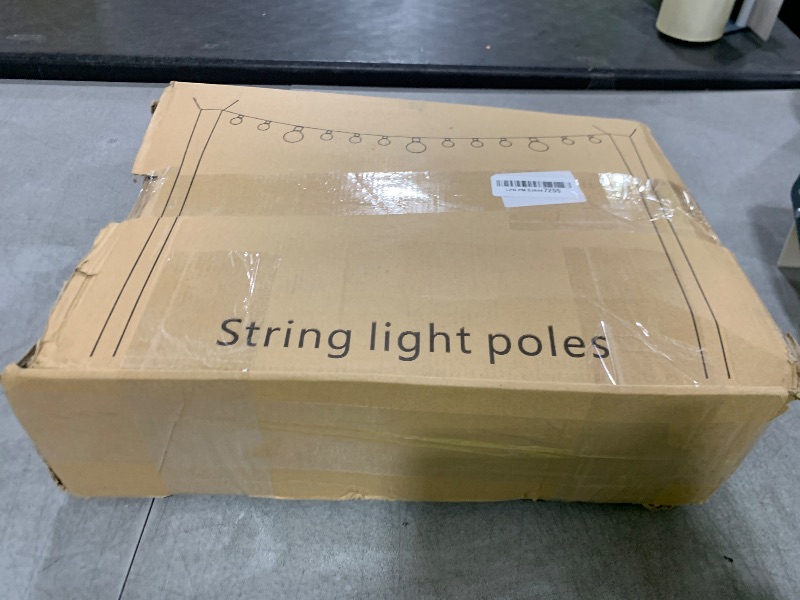 Photo 1 of 6 Pack 10 ft Heavy Duty Metal String Light Poles Adjustable Outdoor Lighting Stand for Patio,Backyard,Garden,Party & Wedding Rustproof & Sturdy with Hooks