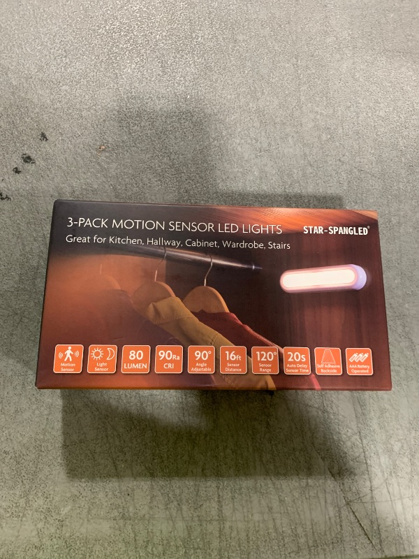Photo 1 of 3 Pack Motion Sensor LED Lights 