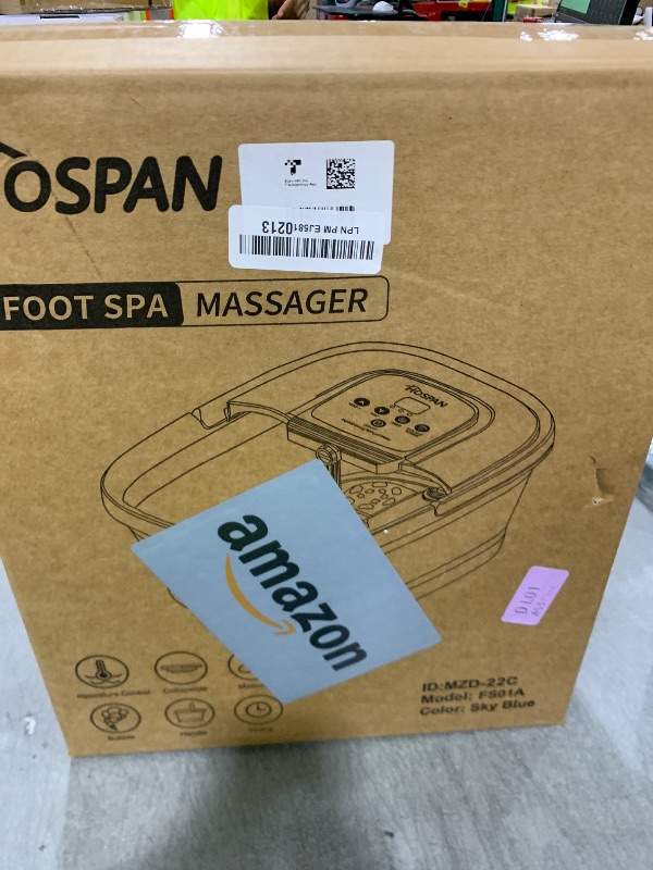 Photo 1 of HOSPAN Collapsible Foot Spa with Heat, Bubble, Red Light, and Temperature Control, Foot Bath Massager with 8 Shiatsu Massage Rollers, Pedicure Foot Spa for Relaxation - FS01A
